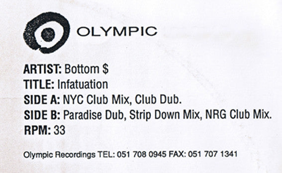 Bottom Dollar : Infatuation (12")