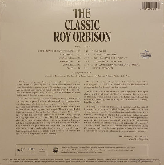 Roy Orbison : The Classic Roy Orbison (LP, Album, RE)
