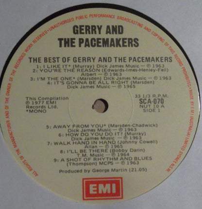 Gerry & The Pacemakers : The Best Of Gerry And The Pacemakers (LP, Comp)