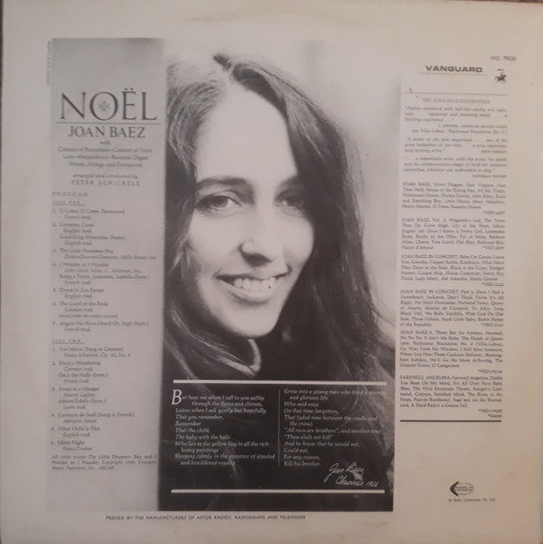 Joan Baez : Noël (LP, Album)