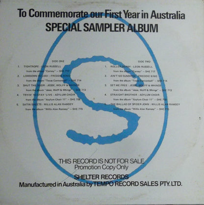 Various : Shelter Sampler Album (LP, Promo, Smplr)