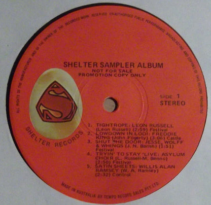 Various : Shelter Sampler Album (LP, Promo, Smplr)