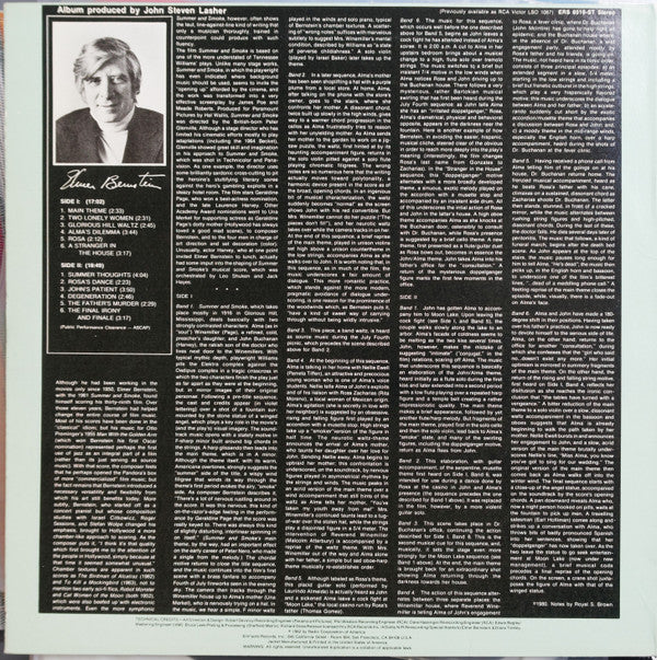 Elmer Bernstein : Summer And Smoke (An Original Soundtrack Recording) (LP, Album, RE)