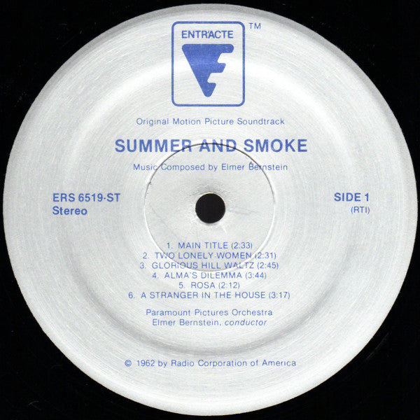 Elmer Bernstein : Summer And Smoke (An Original Soundtrack Recording) (LP, Album, RE)
