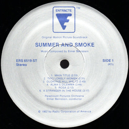 Elmer Bernstein : Summer And Smoke (An Original Soundtrack Recording) (LP, Album, RE)