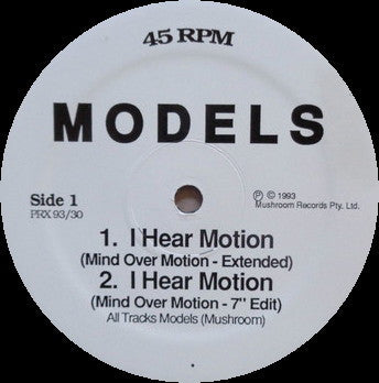 Models (2) : I Hear Motion (12", Maxi)