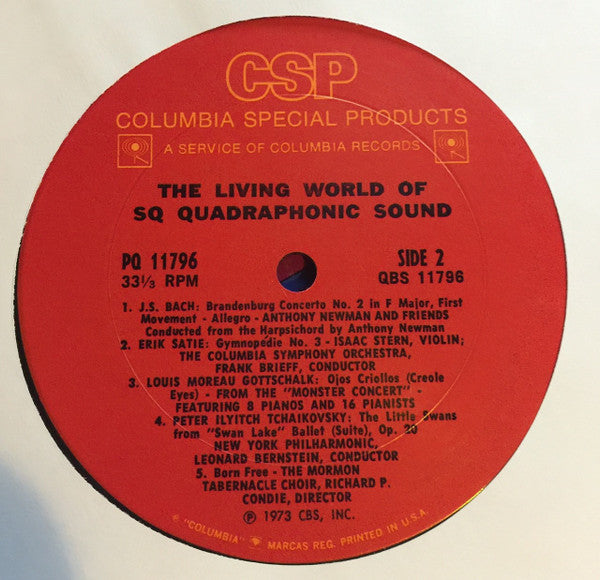 Various : The Living World Of SQ Quadraphonic Sound (LP, Comp, Quad)
