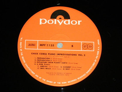 Chick Corea : Piano Improvisations Vol. 2 (LP, Album, RE)
