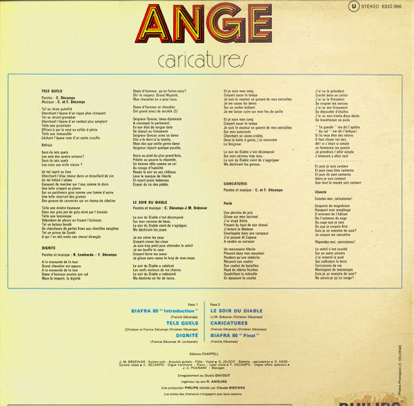 Ange (4) : Caricatures (LP, Album)