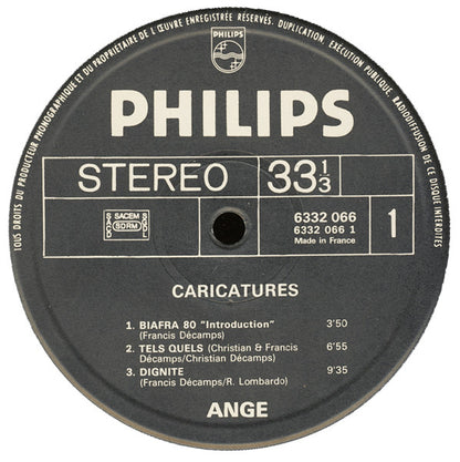 Ange (4) : Caricatures (LP, Album)
