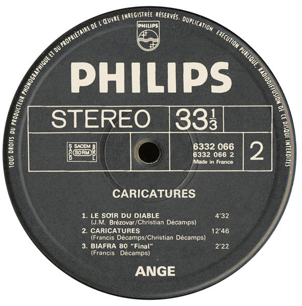 Ange (4) : Caricatures (LP, Album)