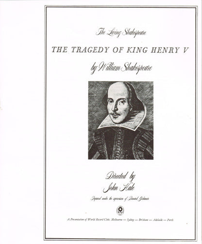 William Shakespeare : The Tragedy Of King Henry V (LP, Album, Club, RE)