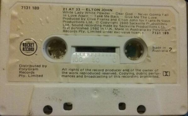 Elton John : 21 At 33 (Cass, Album)