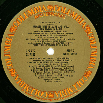 Eric Blau And Mort Shuman : Jacques Brel Is Alive And Well And Living In Paris (2xLP)