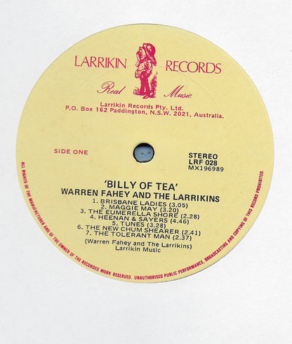 Warren Fahey And The Larrikins : Billy Of Tea (LP, Album)