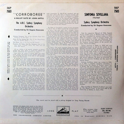 John Antill / Turina* - The Sydney Symphony Orchestra* Conducted By Sir Eugene Goossens : Corroboree Ballet Suite / Sinfonia Sevillana (LP, Album, Mono)