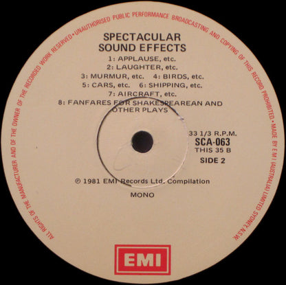 No Artist : Spectacular Sound Effects (Album Two) (LP, Comp, Mono)