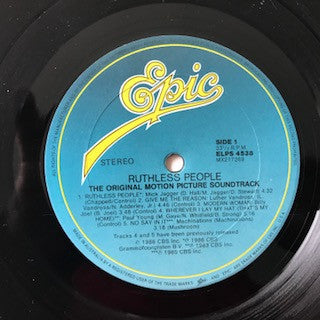 Various : Ruthless People (The Original Motion Picture Soundtrack) (LP, Album, Comp)