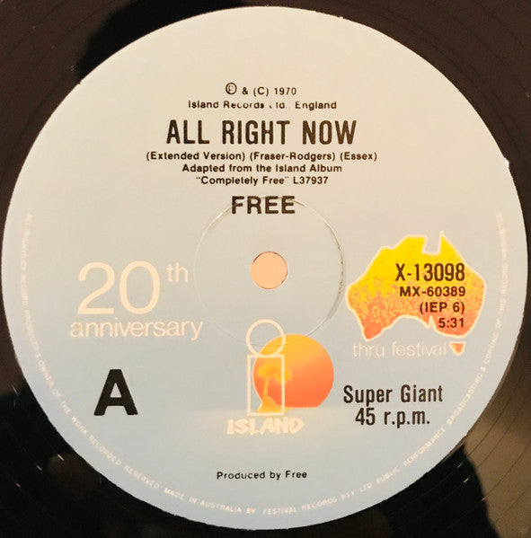 Free : All Right Now (12", Ltd)