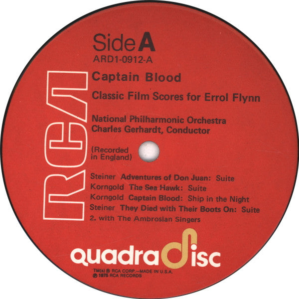 Charles Gerhardt, National Philharmonic Orchestra : Captain Blood — Classic Film Scores For Errol Flynn (LP, Album, Quad)