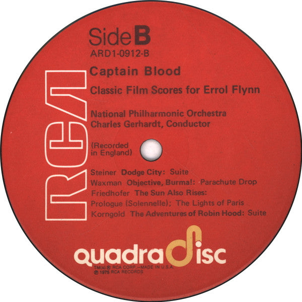 Charles Gerhardt, National Philharmonic Orchestra : Captain Blood — Classic Film Scores For Errol Flynn (LP, Album, Quad)