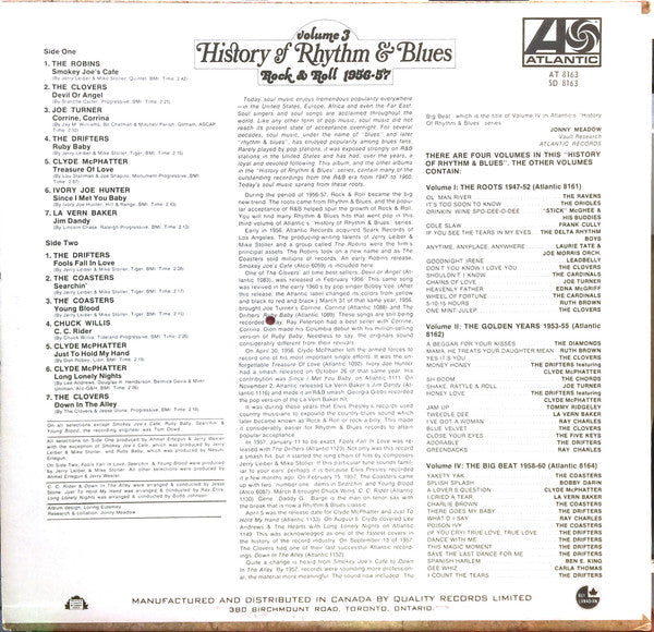 Various : History Of Rhythm & Blues Volume 3 Rock & Roll 1956-57 (LP, Comp)