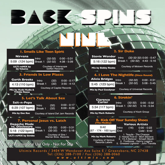 Various : Back Spins Nine (CDr, Comp, Promo)