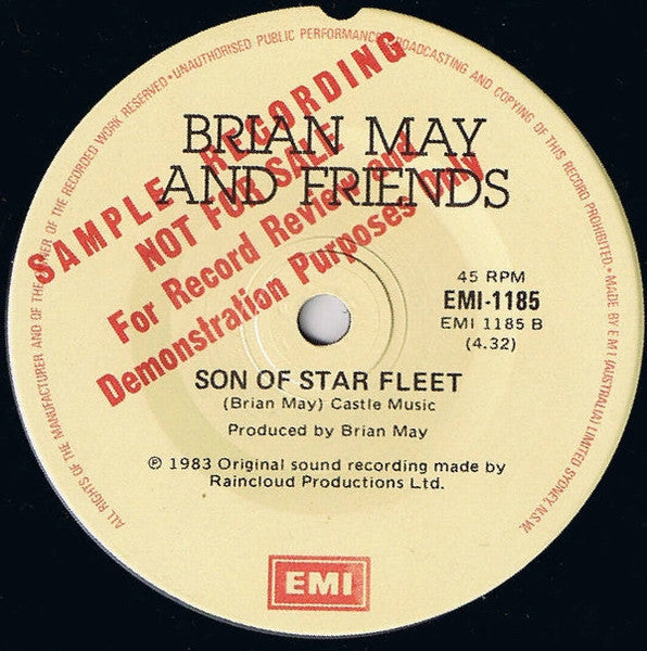 Brian May And Friends* : Star Fleet (7", Single, Promo)