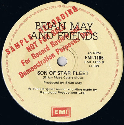 Brian May And Friends* : Star Fleet (7", Single, Promo)