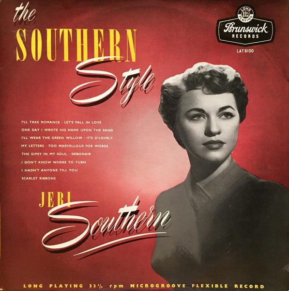 Jeri Southern : The Southern Style (LP, Album, Mono)