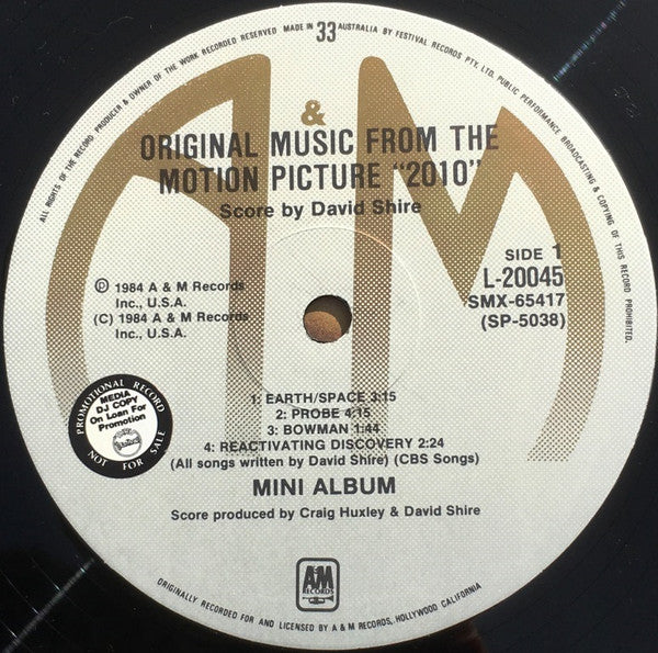 David Shire : 2010 (Original Music From The Motion Picture) (LP, Album, Promo, Dig)