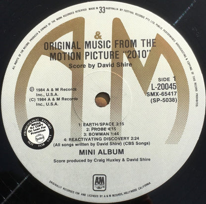 David Shire : 2010 (Original Music From The Motion Picture) (LP, Album, Promo, Dig)