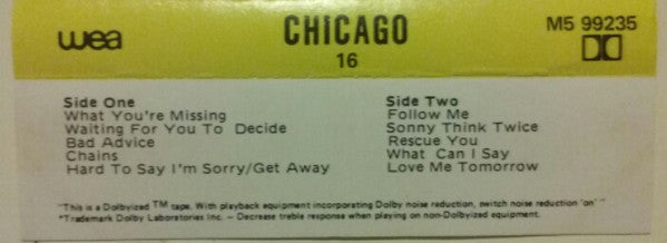 Chicago (2) : Chicago 16 (Cass, Album)