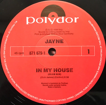 Jayne Collins : In My House (12", Single)