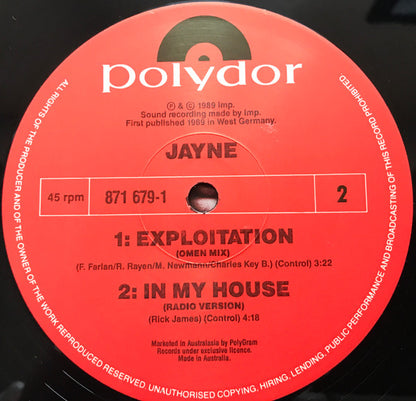 Jayne Collins : In My House (12", Single)