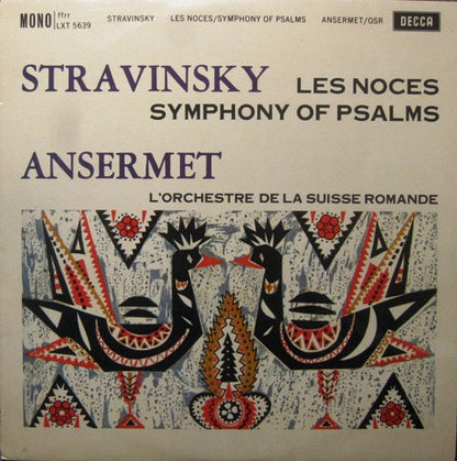 Stravinsky*, Ansermet*, L'Orchestre De La Suisse Romande : Les Noces / Symphony Of Psalms (LP, Album, Mono, Ora)