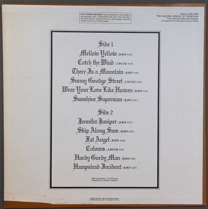The Johnny Arthey Orchestra* : The Golden Songs Of Donovan (LP, Album, Ind)