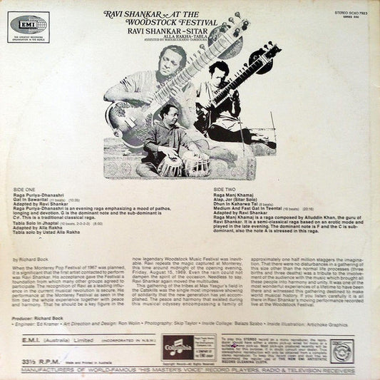 Ravi Shankar : At The Woodstock Festival (LP)