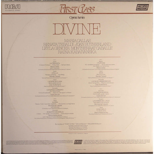 Maria Callas, Renata Tebaldi, Joan Sutherland, Leyla Gencer, Montserrat Caballé, Raina Kabaivanska : Divine (2xLP, Comp)