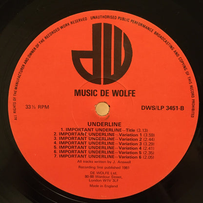 The Studio Group (2) : Underline (LP)