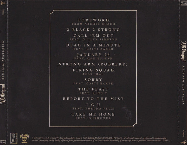 A.B. Original : Reclaim Australia (CD, Album)