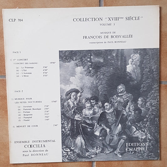 Ensemble Instrumental Coecilia Sous La Direction De Paul Bonneau : Collection "XVIIIème Siècle" Volume 3 (LP, Promo)