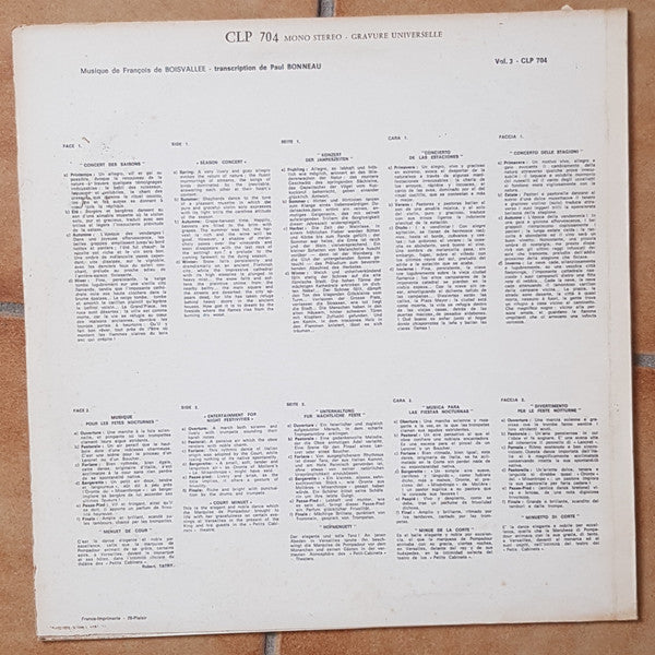 Ensemble Instrumental Coecilia Sous La Direction De Paul Bonneau : Collection "XVIIIème Siècle" Volume 3 (LP, Promo)
