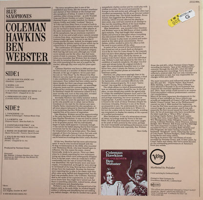 Coleman Hawkins & Ben Webster : Blue Saxophones (LP, Album)