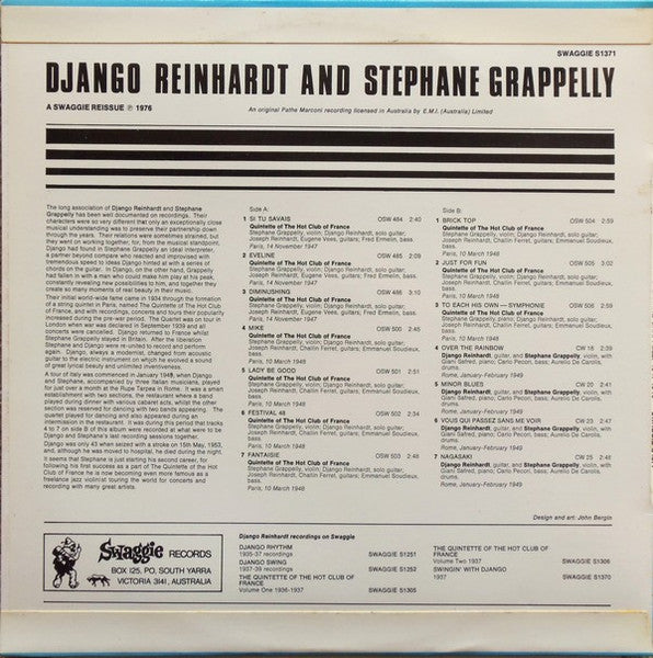 Django Reinhardt And Stéphane Grappelli : Django Et Stephane 1947-1949 (LP, Comp, RE)