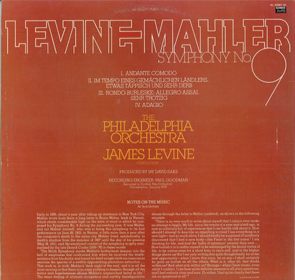 Gustav Mahler / The Philadelphia Orchestra / James Levine (2) : Symphonie Nr. 9 D-Dur (2xLP, Album)