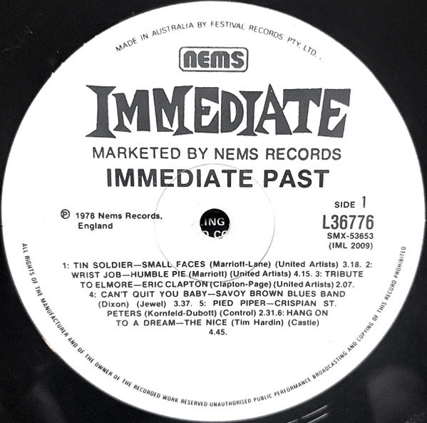 Various : Immediate Past (LP, Comp)