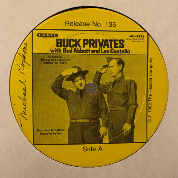 Abbott & Costello : Buck Privates with Bud Abbott and Lou Costello (LP, Album, Mono)