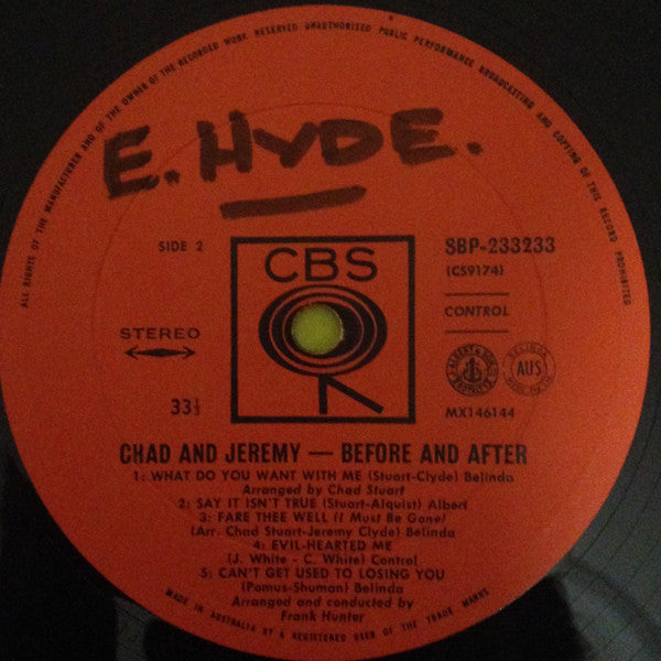 Chad & Jeremy : Before And After (LP, Album)