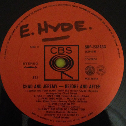 Chad & Jeremy : Before And After (LP, Album)